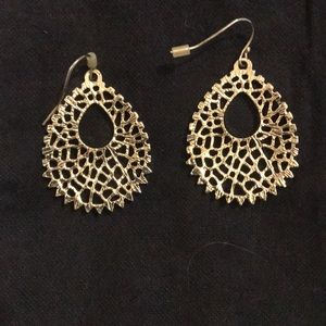 Intricate gold dangle earrings